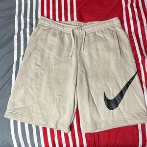 Mens Cream “Nike” Cotton Shorts